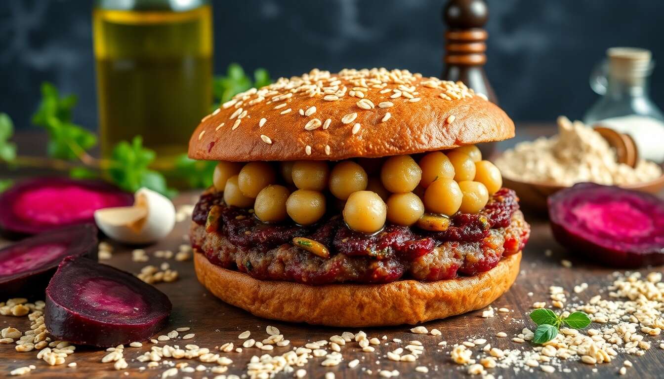 Le délice du potager : burger végétal aux betteraves et quinoa