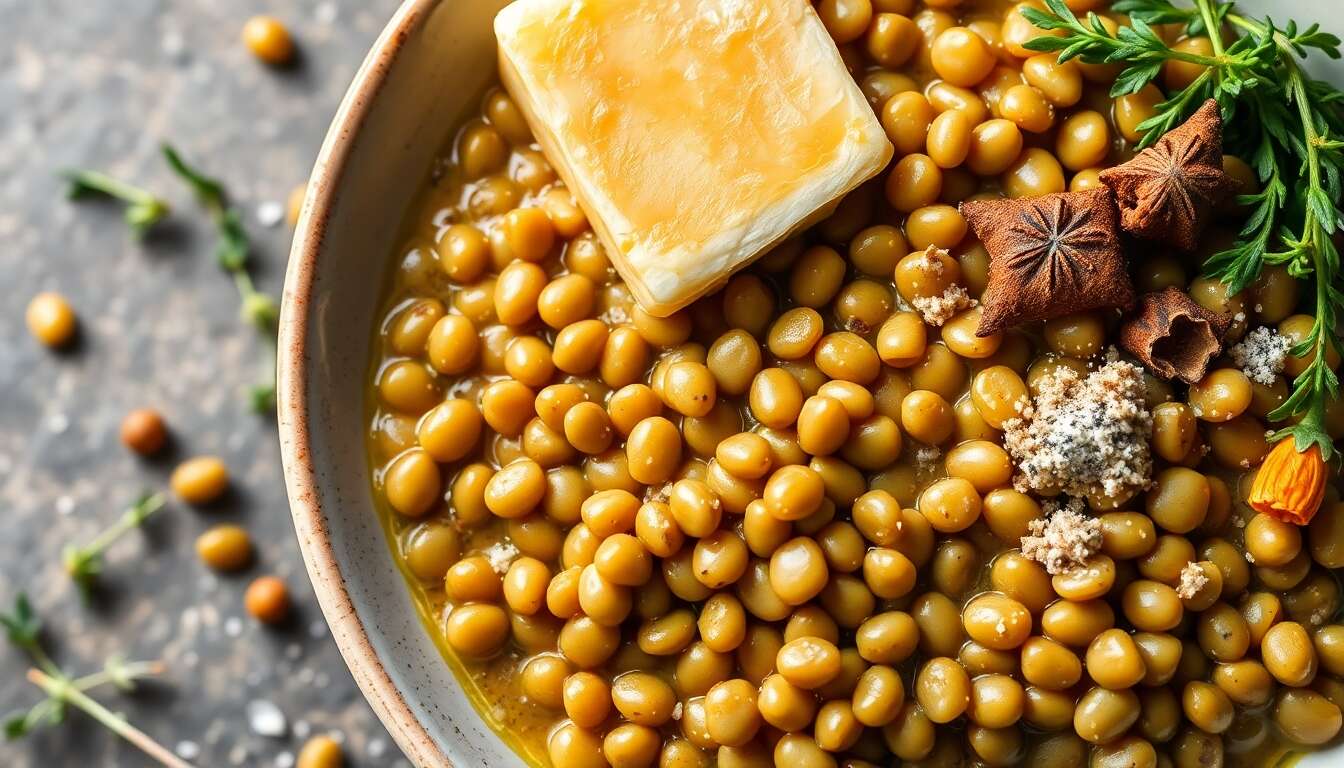 Cuisson lente des lentilles pour meilleures saveurs