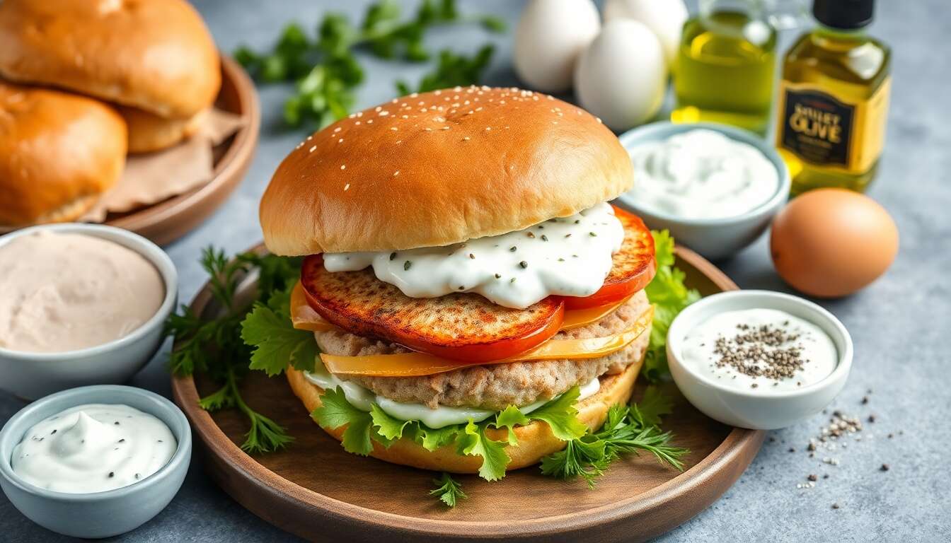 Burger de dinde gourmand au tzatziki : recette savoureuse
