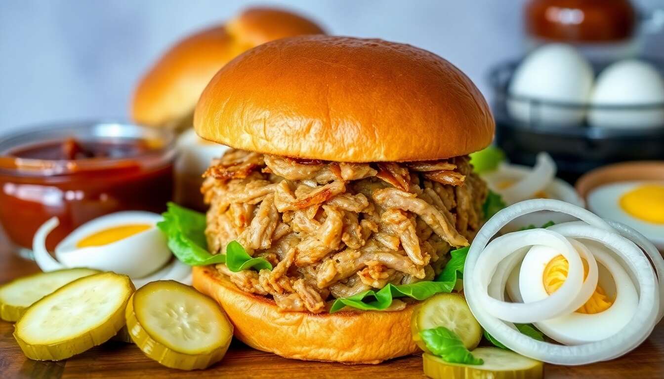 Recette de Burger au Porc Effiloché