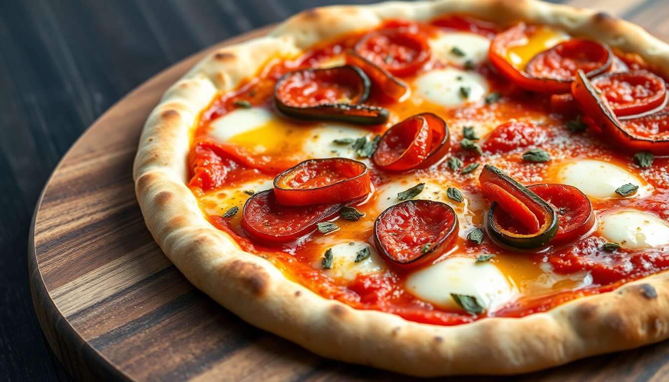 Chaleur du sud: pizza chorizo piquant, poivrons confits