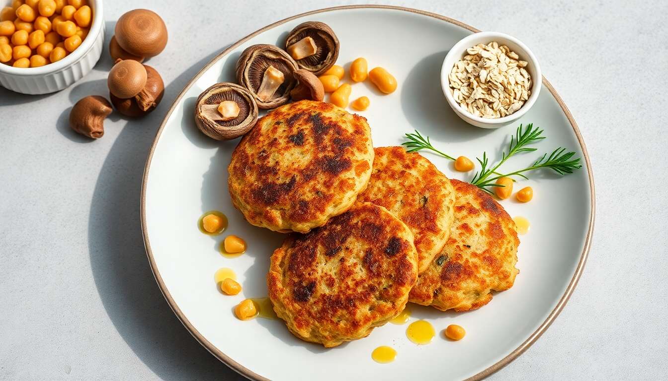 Mixer champignons et légumineuses pour des galettes savoureuses