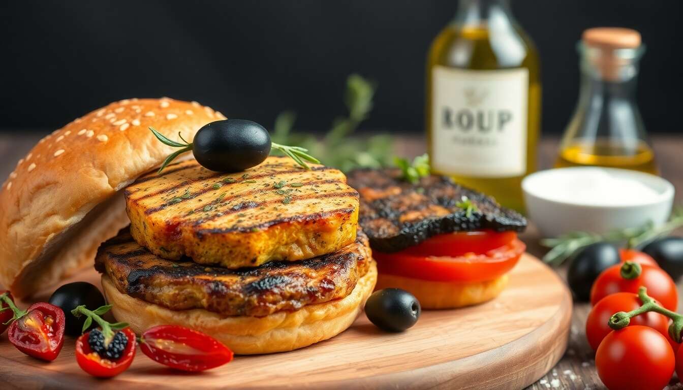 Moment Provençal : burger Végétarien au Tofu Herbes de Provence et Ratatouille Grillée