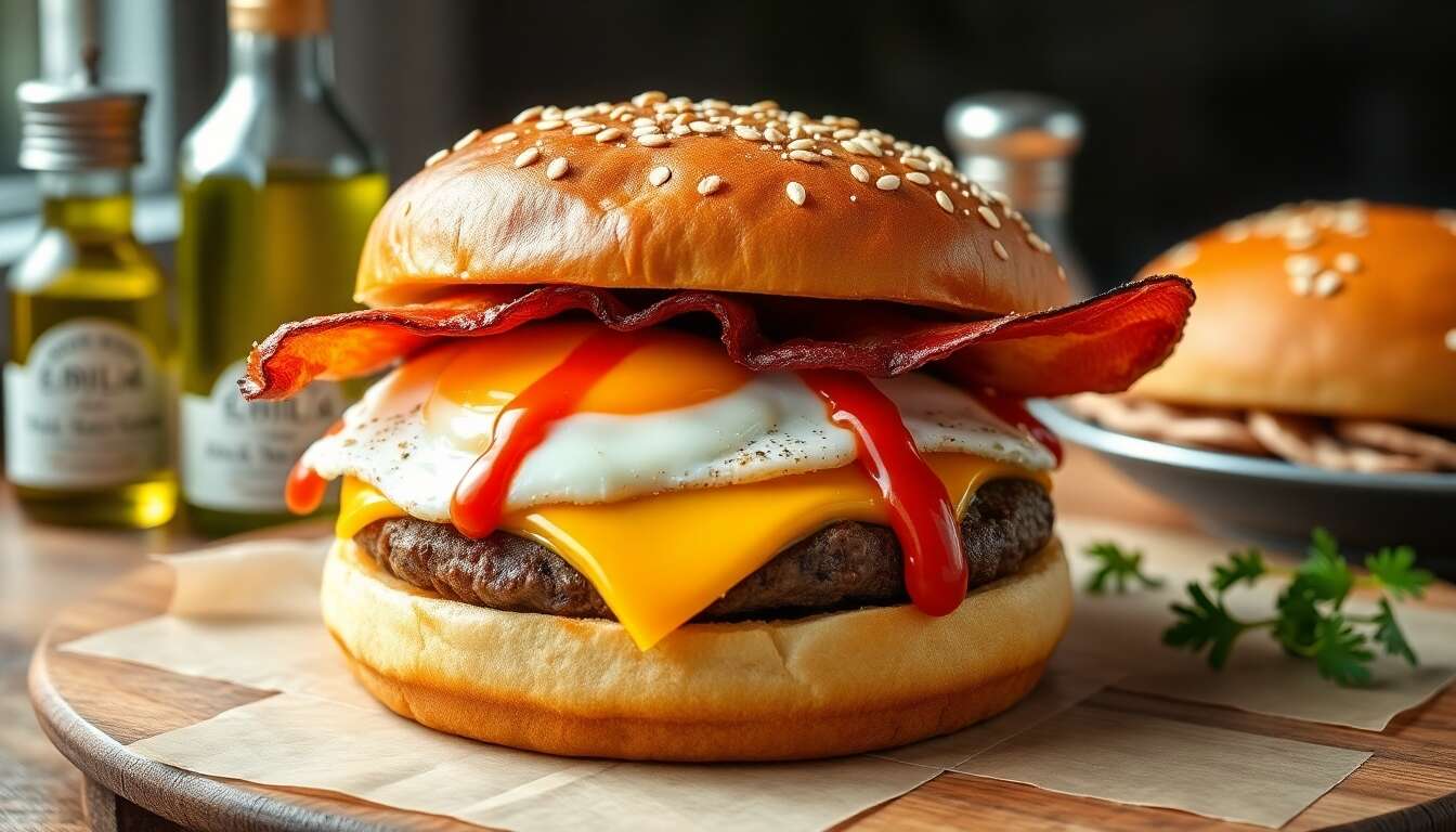 Burger œuf bacon : recette gourmande et facile