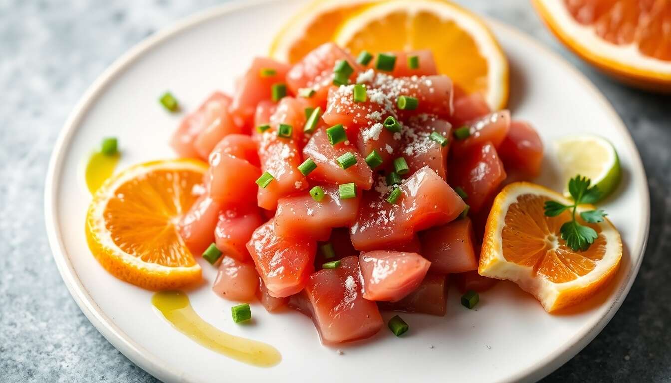 Tartare de thon rouge aux agrumes, une mer de saveurs