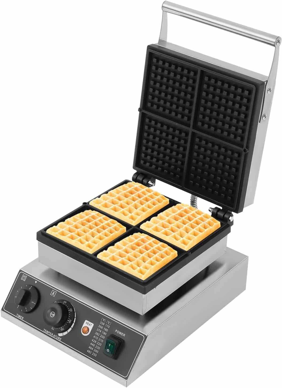 Test du gaufrier professionnel en acier inoxydable : plaques antiadhésives pour cœurs belges