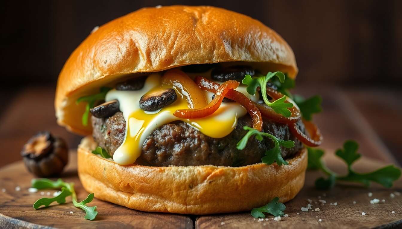 Burger Forestier aux Champignons des Bois et Aioli à l'Ail Noir
