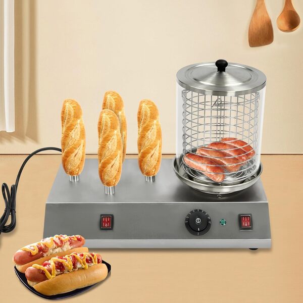 Machine à Hot Dog avec 4 Hot Dogs Dispositif à Hot Dog Bockwurstwarmer Sausage Warmer