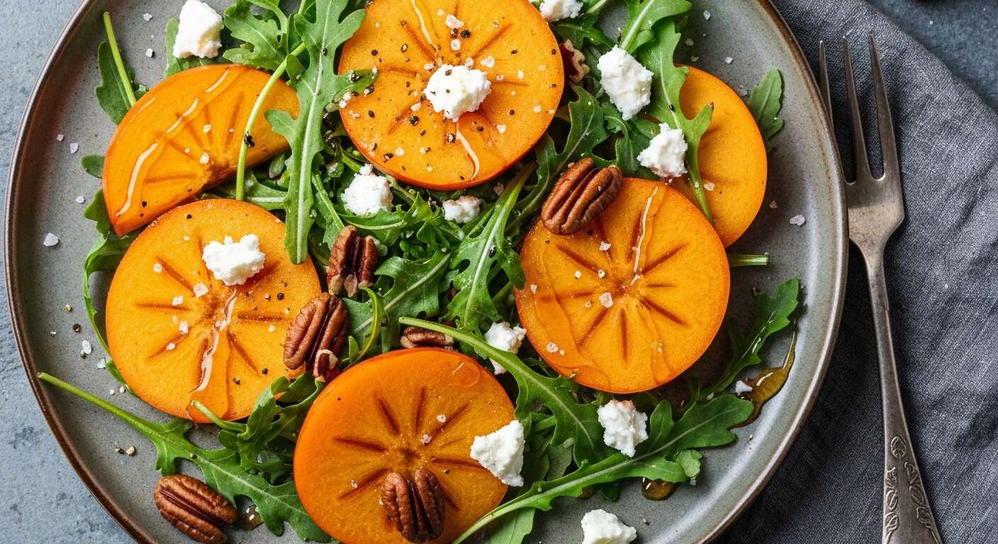 Salade Sucrée-Salée aux Kakis : recette Gourmande