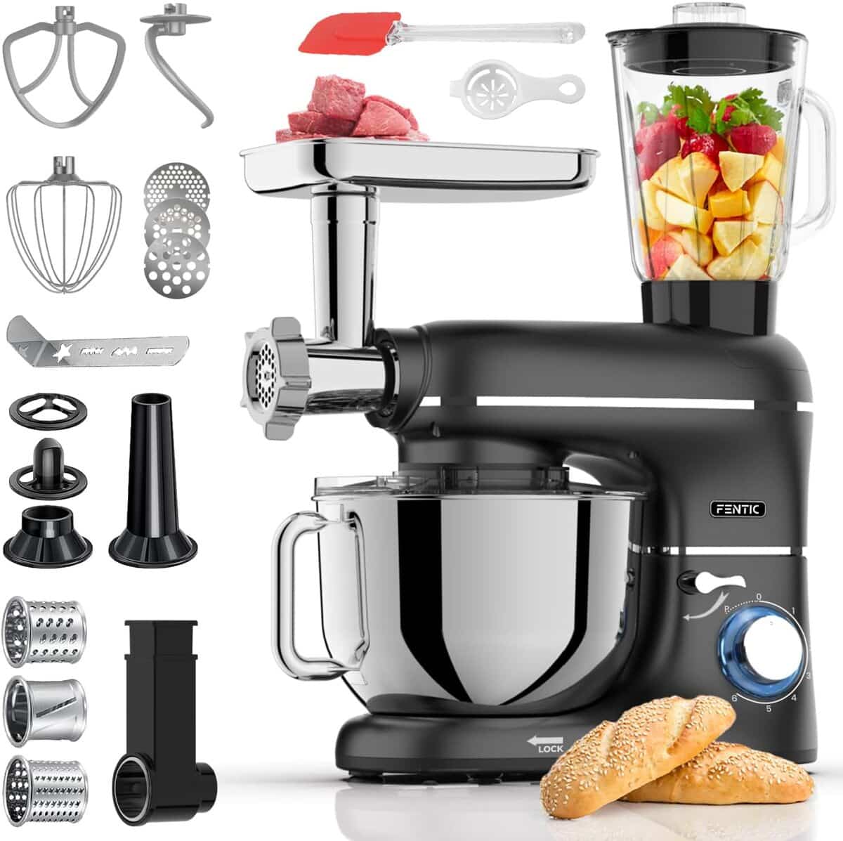 Test du robot pâtissier Fentic 6 en 1 : puissance 2000W et multifonctions