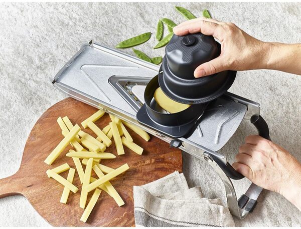 DE BUYER -2017.00 -mandoline vantage 4 juliennes+pous. long, Argent