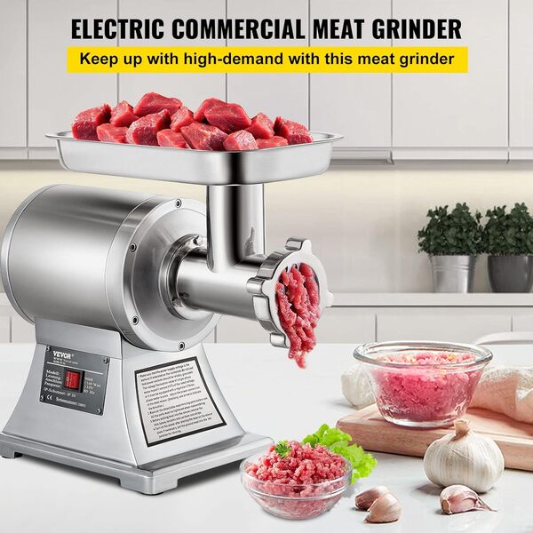 220V Hachoir à Viande Electrique Inox Hachoir Professionnel Parfait Pour Jambon Saucisse Spécialisé De Cuisine (90800)