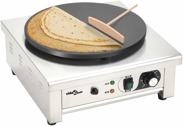 vidaXL Crêpière Électrique avec Bac Récupération Anti-adhérent 3000W Galette