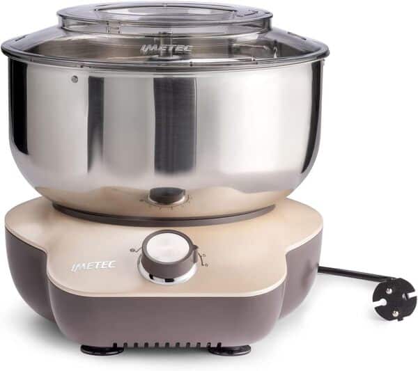 Imetec Cakelover, Mélangeur Planétaire 5 L pour Gâteaux, Crèmes, Pizza, Pain, Pâtes - 1500 W, 6 Vitesses, avec Bol en Acier Inoxydable, Double Crochet, Fouets-Design Compact, Livre de Recettes Inclus