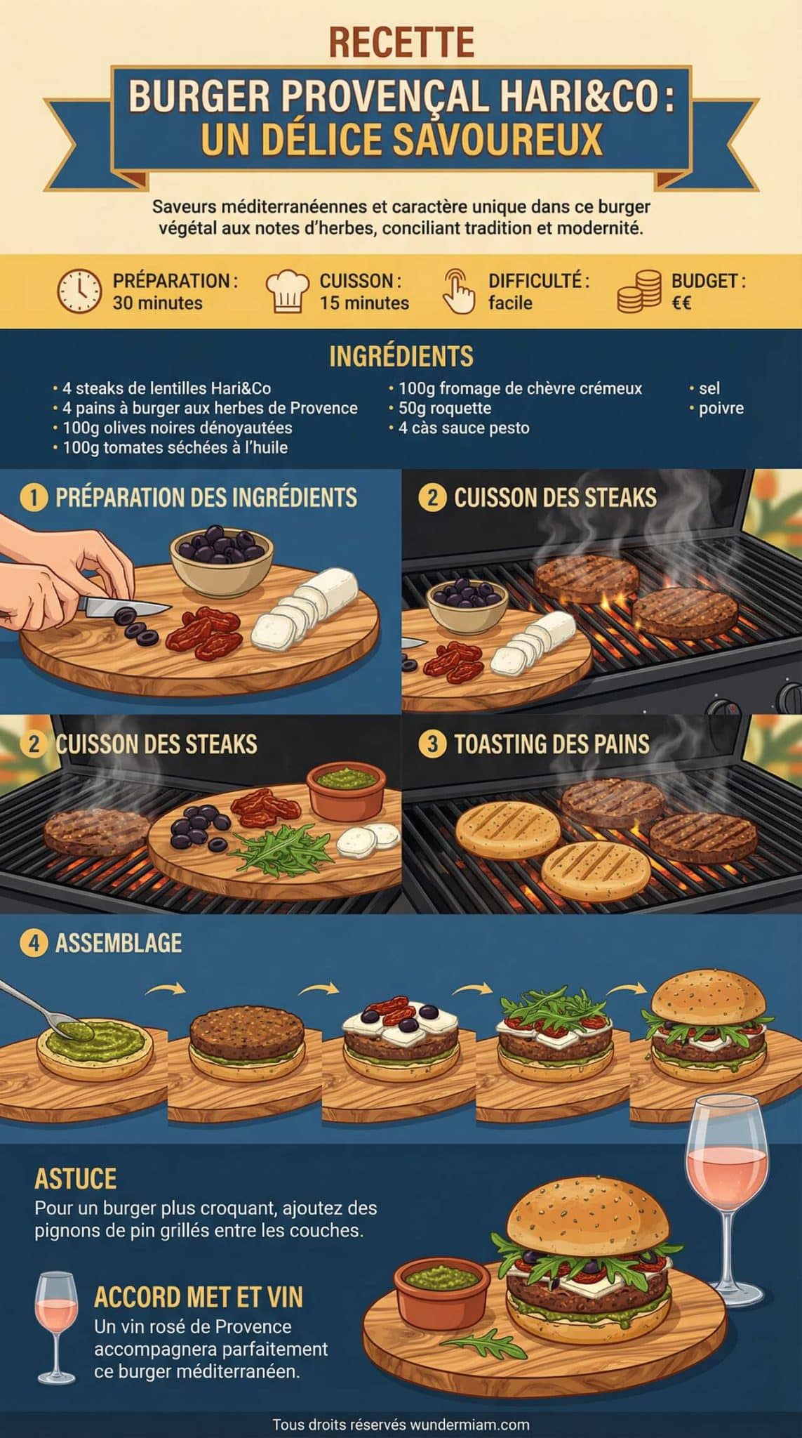 Fiche recette Recette Burger Proven&ccedil;al Hari&Co : un D&eacute;lice Savoureux