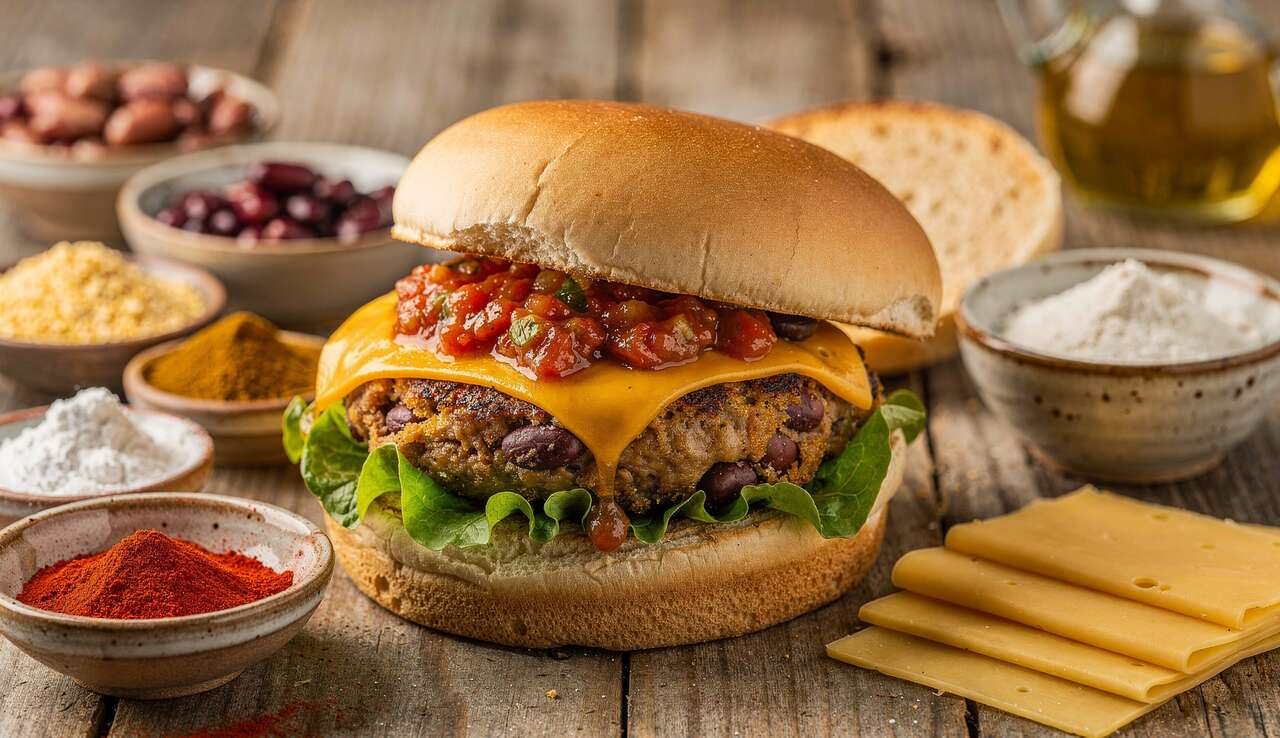 Recette de Burger Mexicain : galette aux Haricots Rouges