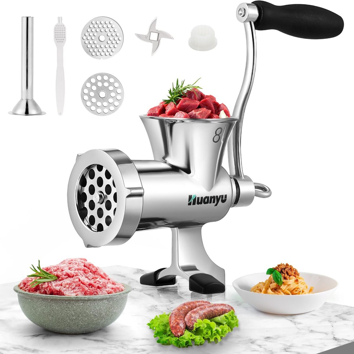 Test du hachoir à viande manuel Huanyu M8 en inox