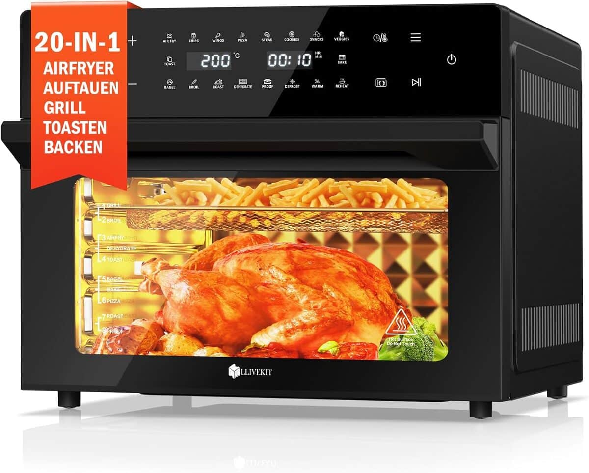 Test : friteuse LLIVEKIT 30L avec rôtissoire tournante et écran LED