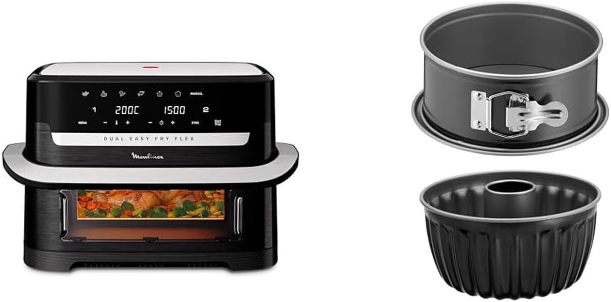 Test : moulinex air fryer Flex 2 zones 9L + moules Tefal