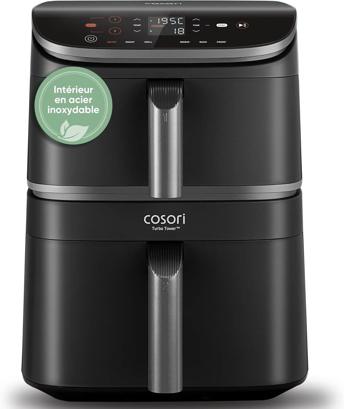 Test : cosori Air Fryer Turbo Tower 10, 8L, friteuse sans huile à 2 tiroirs