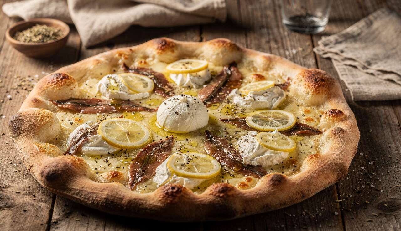 Pizza Citron Burrata et Anchois : recette Gourmande et Originale