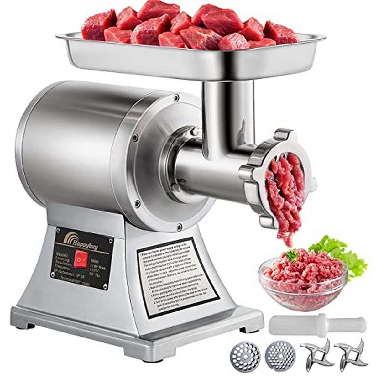Test du hachoir à viande électrique Happybuy 850w : performance et robustesse