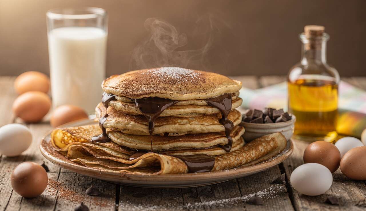 Recette de pancakes et crêpes au chocolat pour Pâques