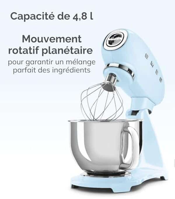 Découvrez la performance et la sécurité du robot pâtissier Smeg SMF03CREU : un allié de choix pour vos recettes créatives et votre cuisine sécurisée