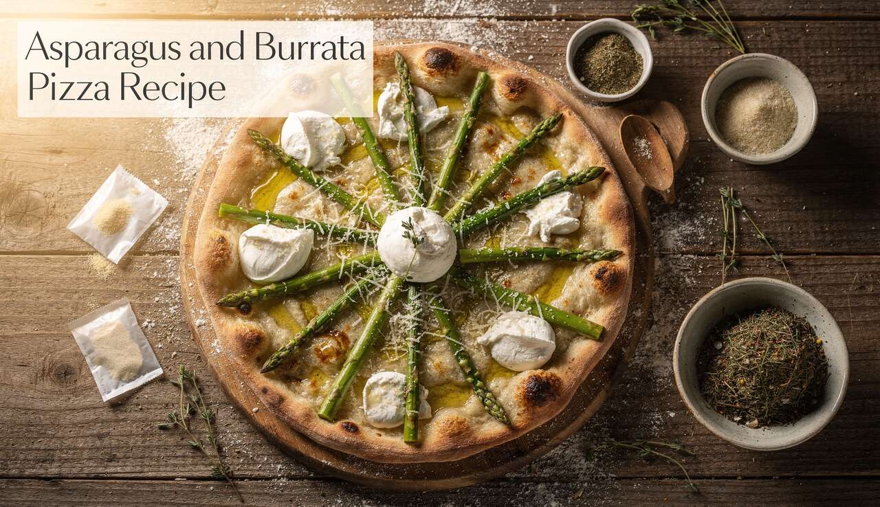 Recette de pizza aux asperges et burrata : délice printanier