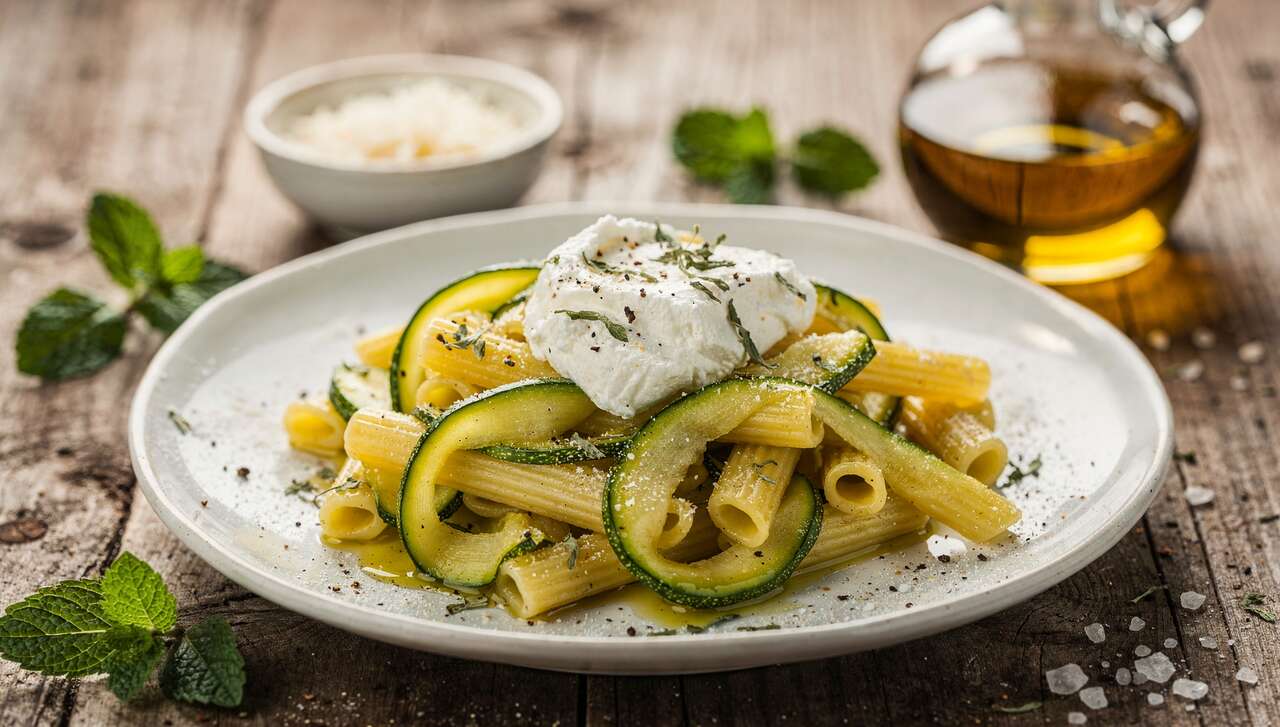 Caserecce courgettes, ricotta et menthe : recette gourmande