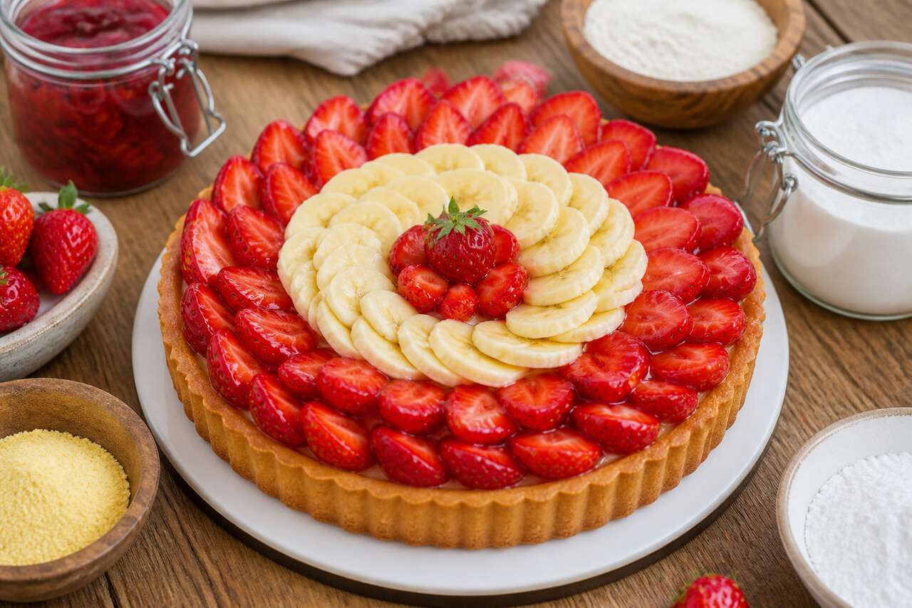 Recette de tarte fraise-banane facile et gourmande