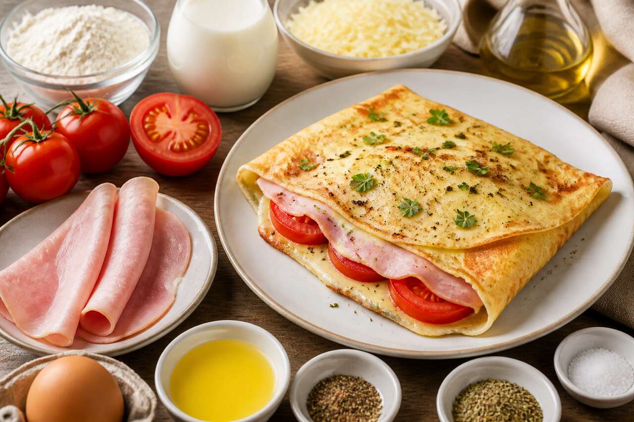 Recette de crêpes au jambon blanc et aux tomates : simple et savoureuse