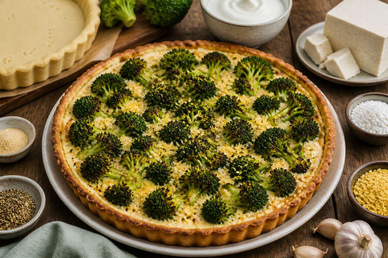 Recette de tarte aux brocolis sans œufs : simple et savoureuse