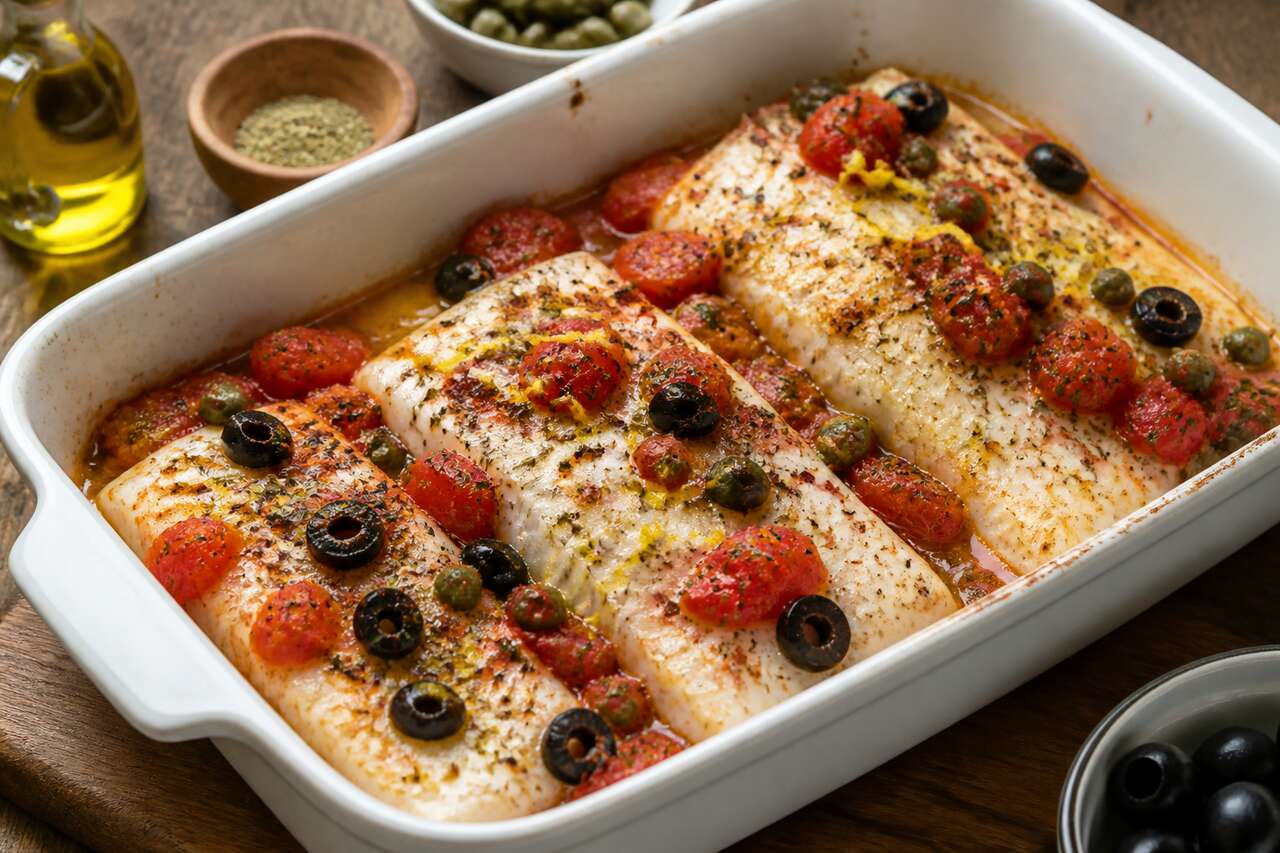 Recette facile de filets de poisson et tomates au four