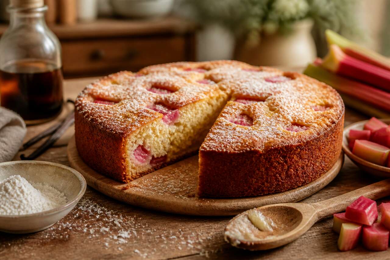 Recette du moelleux à la rhubarbe