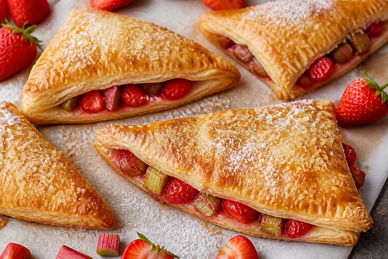 Recette de chaussons à la rhubarbe et aux fraises