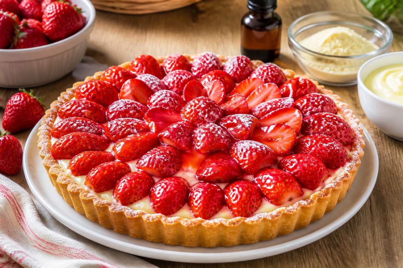 Recette facile et rapide de tarte aux fraises