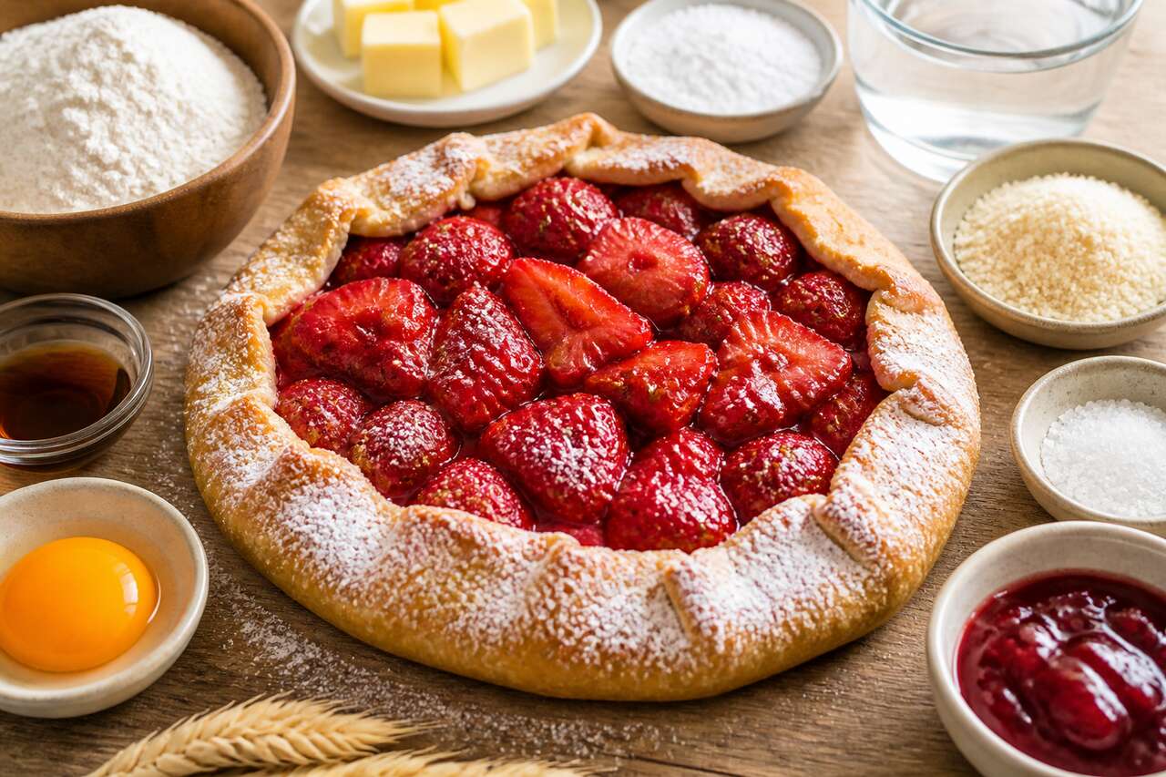 Recette de tarte rustique aux fraises