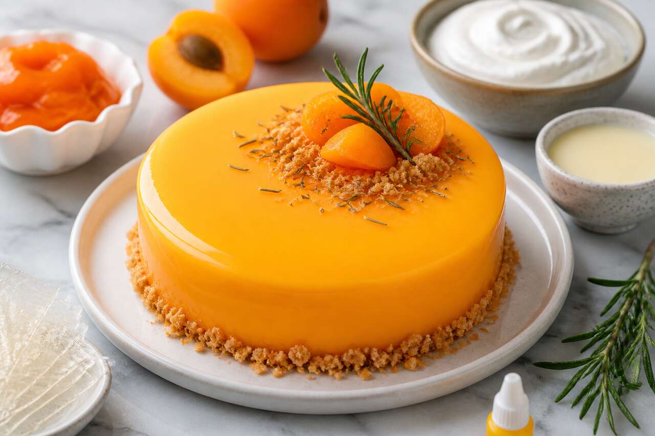 Recette d'entremets abricot et romarin