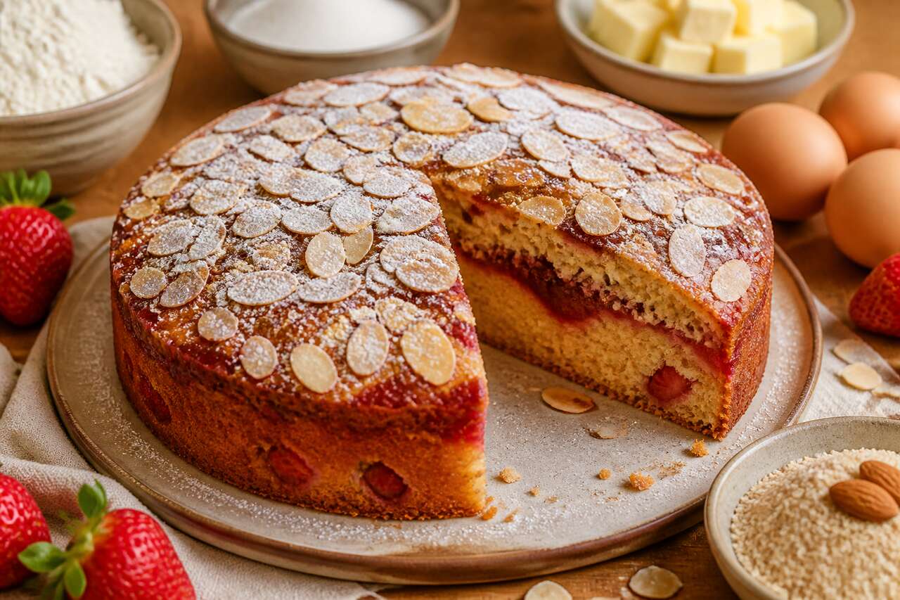 Recette du cake aux amandes et aux fraises
