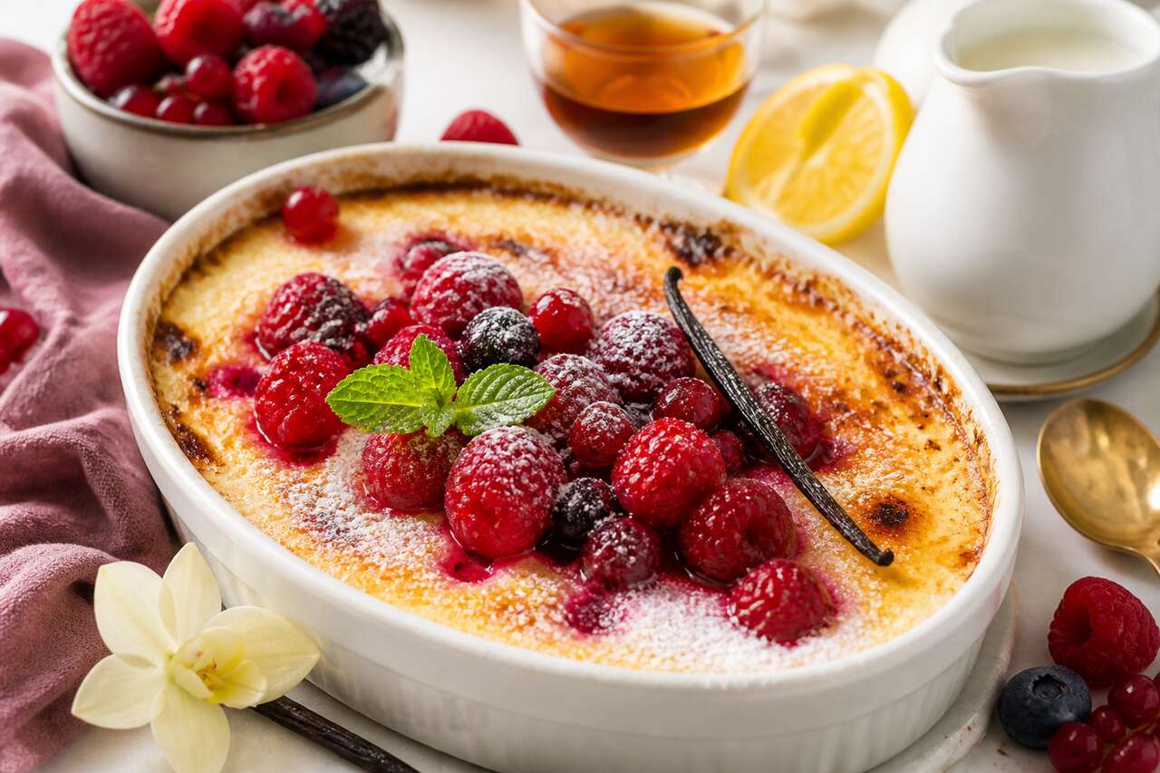 Recette du gratin de fruits rouges