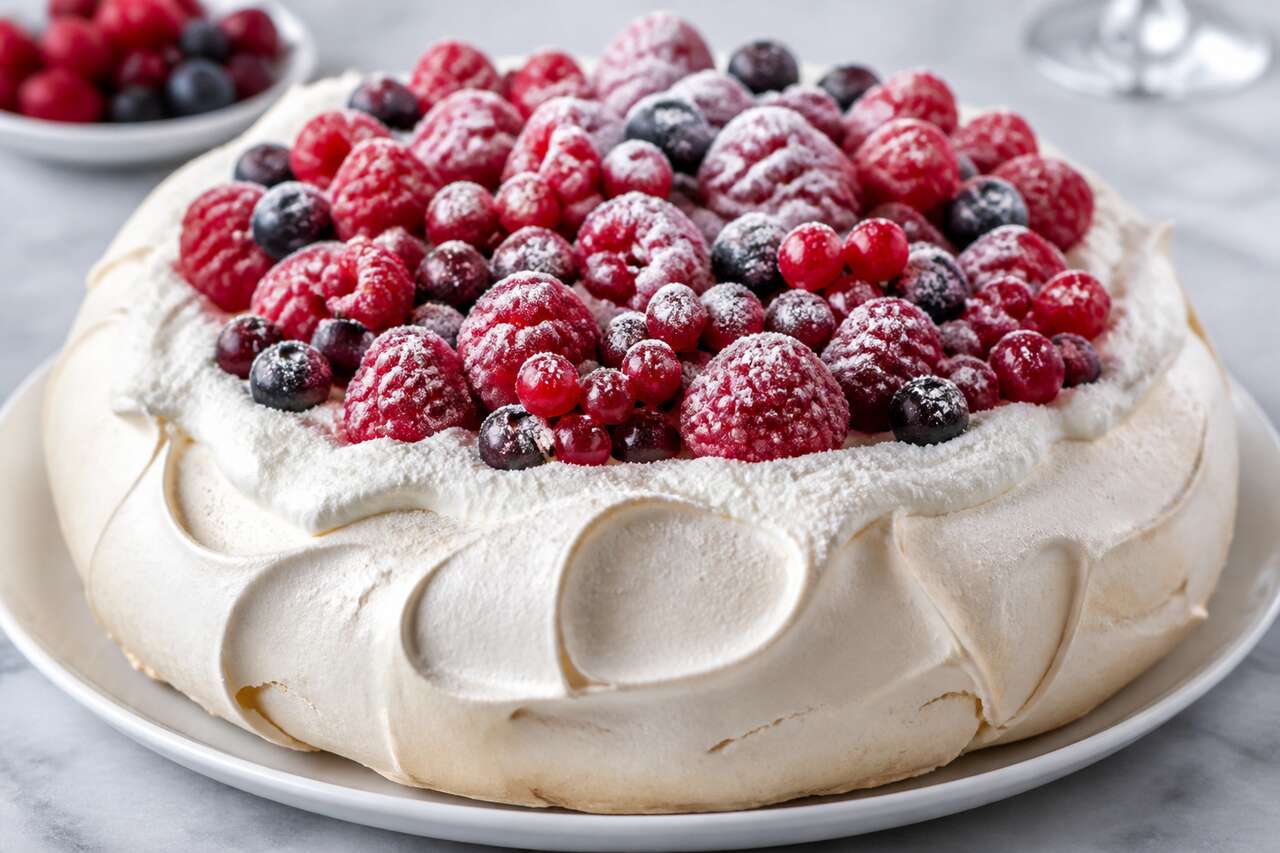 Recette de pavlova aux fruits rouges