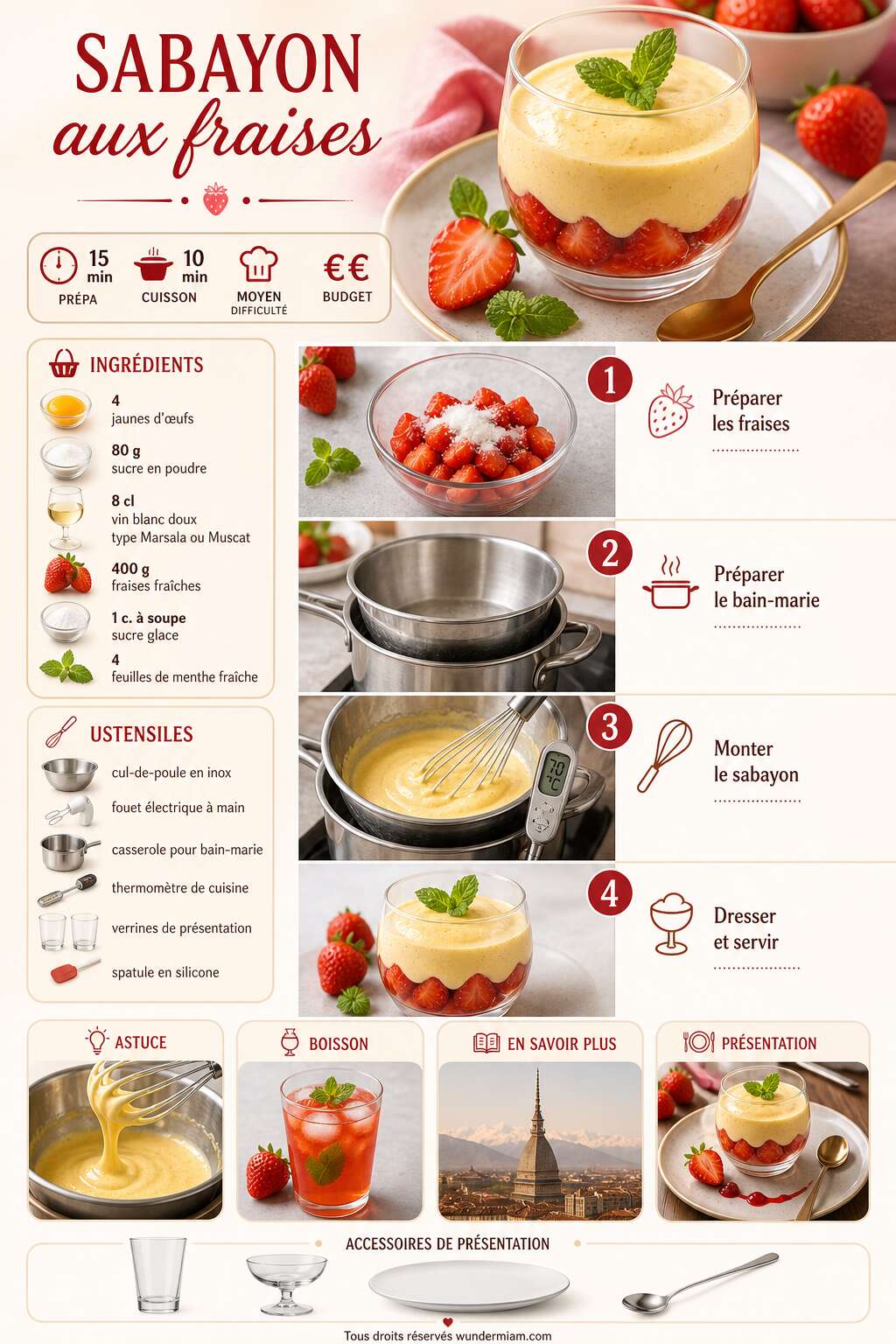 Fiche recette Recette de sabayon aux fraises