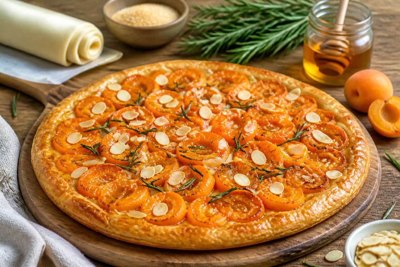Recette de tarte fine aux abricots et au romarin
