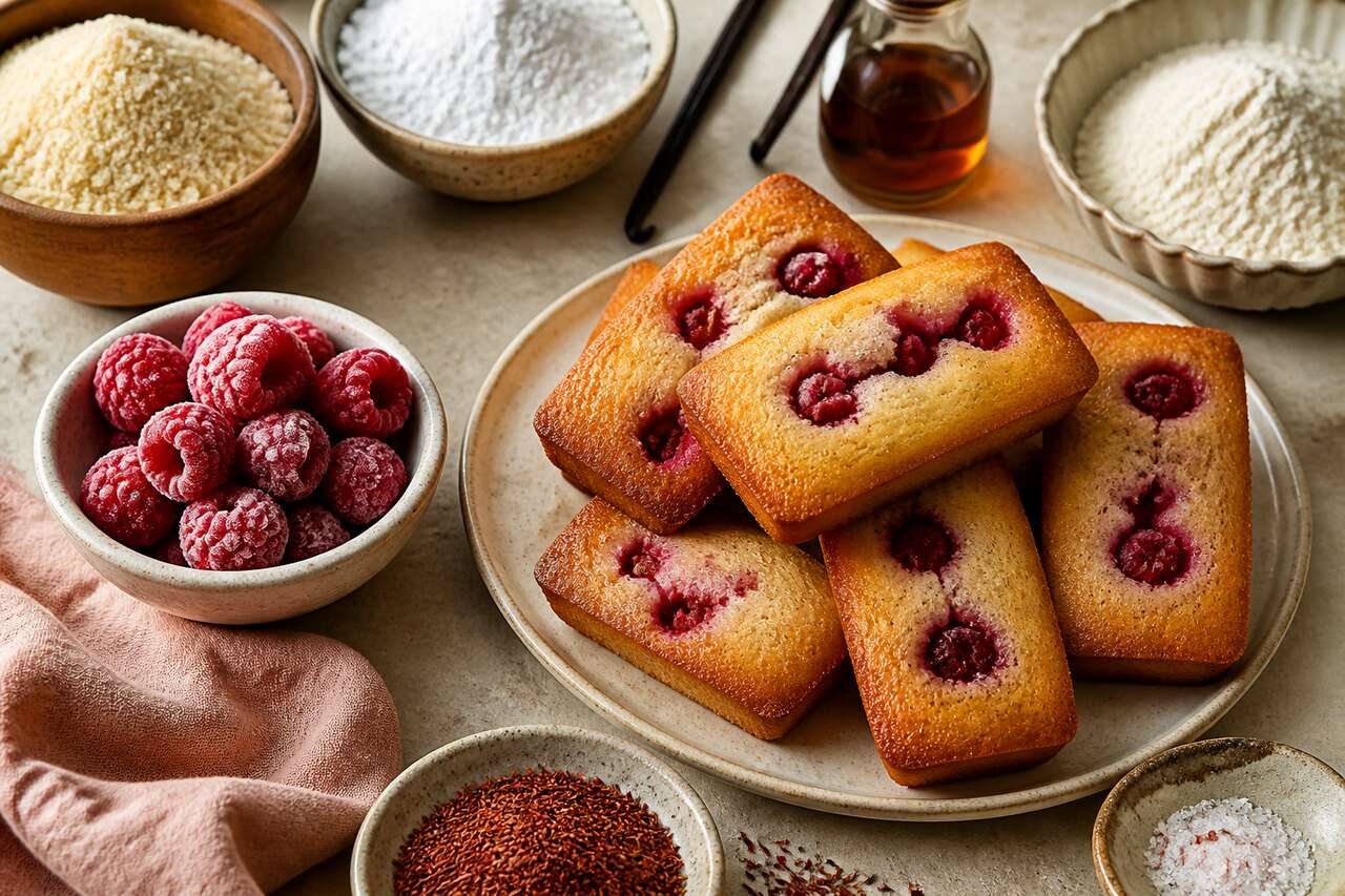 Recette de financiers aux framboises et au rooibos