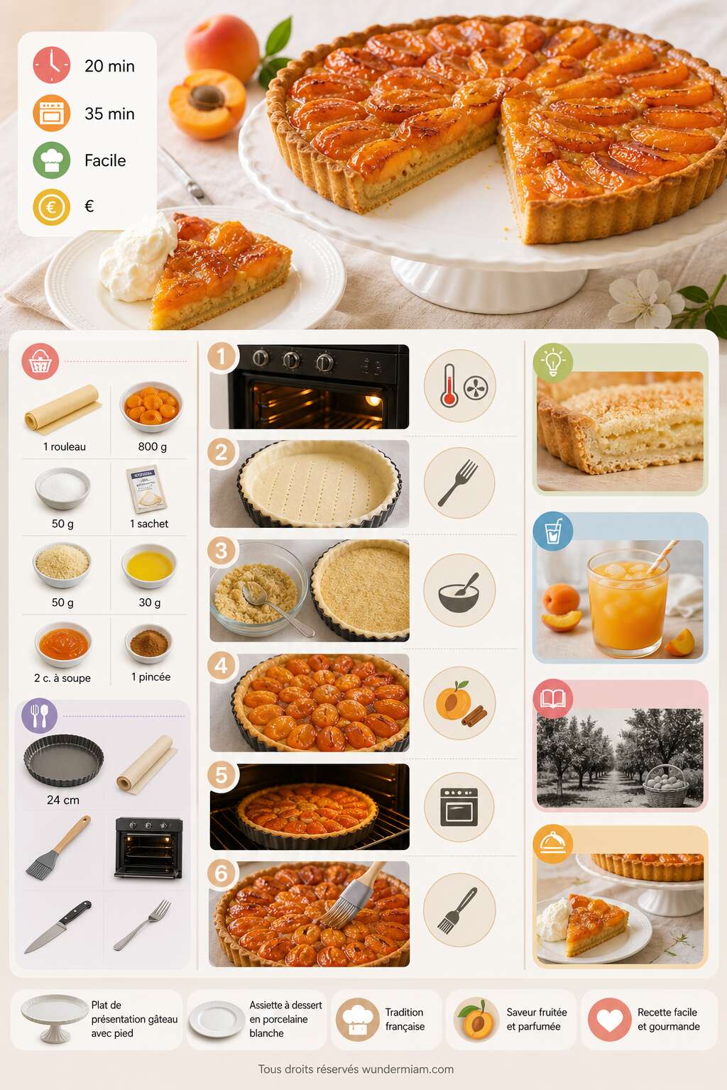 Fiche recette Recette facile de tarte aux abricots Fiche recette Recette facile de tarte aux abricots