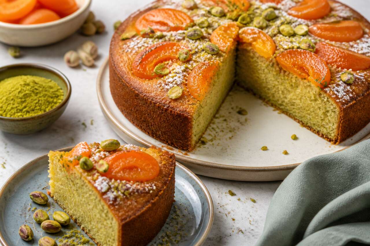 Recette de moelleux aux pistaches et abricots