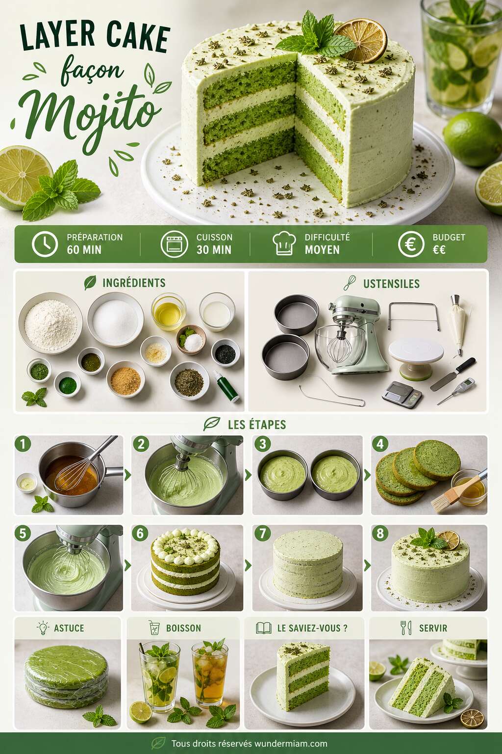 Fiche recette Recette du layer cake façon mojito Fiche recette Recette du layer cake façon mojito