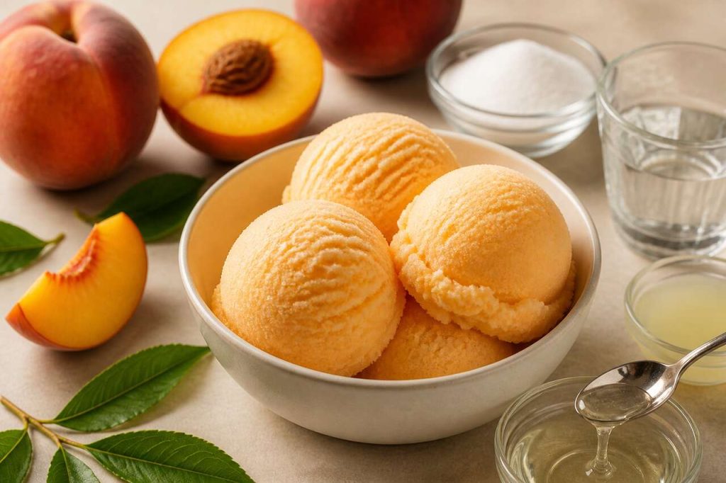 Recette de sorbet à la pêche maison
