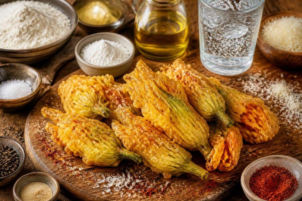 Recette de beignets de fleurs de courgettes croustillants